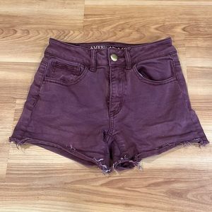 Purple jean shorts, size 00, American Eagle